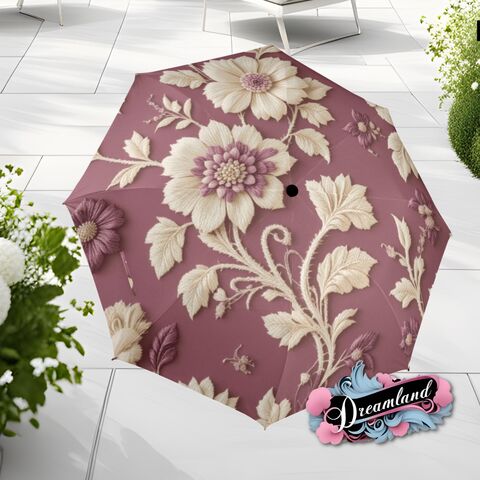 Dark,Berry,Pink,Flower,Umbrella,Art,Nouveau,Printed,Flowers,Floral,Parasol,Semi-Automatic,Waterproof,Foldable,rain_umbrella,sun_umbrella,uv_umbrella,blue_umbrella,stained_umbrella,travel_umbrella,unique_umbrella,gift_for_her,cute_umbrella,flower_umbrella,sun_parasol,pink_umbrella,white_umbrella