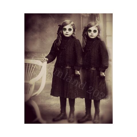 Creepy,Twins,Victorian,Photo,Ghost,Children,Girl,Vintage,Printable,Altered,Art,Halloween,Cabinet,Card,Download,Wall,Scrapbook,altered_art,vintage_photo,scrapbooking_image,gothic_printable,halloween_printable,ghost_photo,creepy_photograph,scary_kids,horror_wall_art,vintage_creepy_photo,creepy_photo,twins_victorian