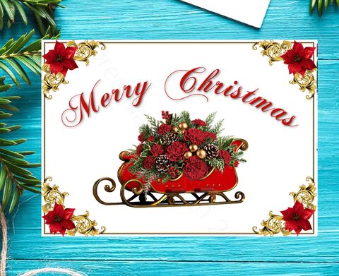 Christmas,Card,Printable,Watercolor,Sleigh,Poinsettia,Vintage,Inspired,Instant,Digital,Download,Greeting,Blank,DIY,digital_download,printable_art,instant_download,greeting_card,printable_card,blank_card,digital_card,download_card,christmas_card,christmas_printable,watercolor_christmas,printable_holiday,vintage_christmas