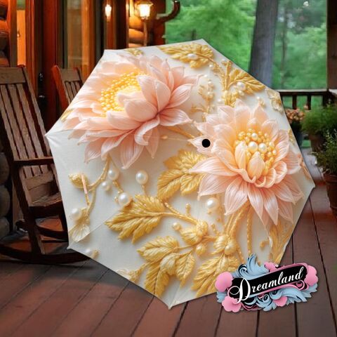 Pink,Gold,Yellow,Flower,Umbrella,Art,Nouveau,Printed,Flowers,Floral,Parasol,Semi-Automatic,Waterproof,Foldable,rain_umbrella,sun_umbrella,uv_umbrella,blue_umbrella,stained_umbrella,travel_umbrella,unique_umbrella,gift_for_her,cute_umbrella,flower_umbrella,sun_parasol,yellow_umbrella,pink_umbrella