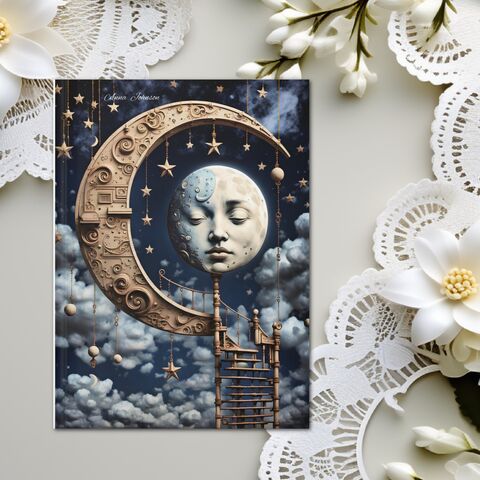 Moon,Journal,Hardcover,Custom,Art,Nouveau,Notebook,Dream,Book,Of,Shadows,Manifestation,BooK,personalized_journal,custom_journal,custom_notebook,moon_journal,moon_notebook,dream_journal,shadow_journal,journal_girls,journal_women,gift_for_her,celestial_journal,back_to_school,girls_notebook