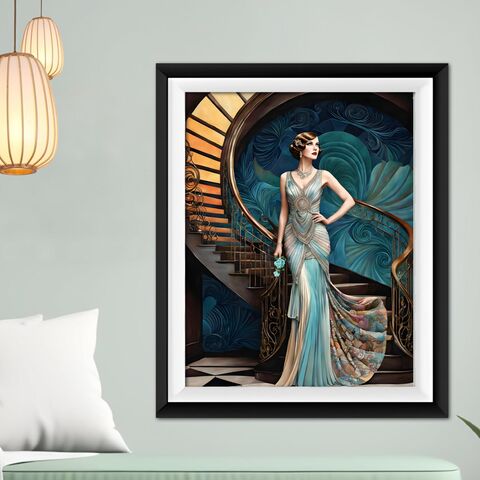 Teal,Flapper,Art,Deco,Paris,Gatsby,Girl,1920s,Style,Painting,Poster,Print,Wall,Retro,Home,Decor,art_deco_decor,art_deco_wall,art_deco_art,gatsby_girl_print,speakeasy_print,gatsby_poster,art_deco_poster,art_deco_print,retro_wall_art,retro_print,gift_for_her,art_deco_teal,speakeasy_decor