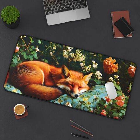 Sleeping,Fox,Desk,Mat,Mousepad,Cute,Aesthetic,William,Morris,Inspired,Cottagecore,Office,Decor,Large,Gaming,Pad,william_morris,morris_desk_mat,morris_mouse_pad,fox_desk_mat,fox_mouse_pad,cottagecore_desk,cottagecore_mousepad,forestcore_desk,forestcore_mouse,forestcore_mat,office_decor,gift_for_her,office_gift
