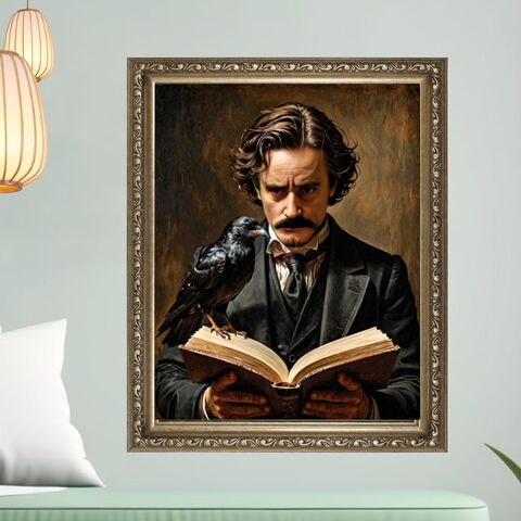 Gothic,Edgar,Allan,Poe,Print,Victorian,Moody,Painting,Raven,Wall,Art,Dark,Academia,Oil,dark_academia_decor,dark_academia_print,oil_painting_print,victorian_print,victorian_painting,victorian_art,original_painting,dark_moody,gothic_print,victorian_dark,edgar_allan_poe,poe_print,poe_raven_art