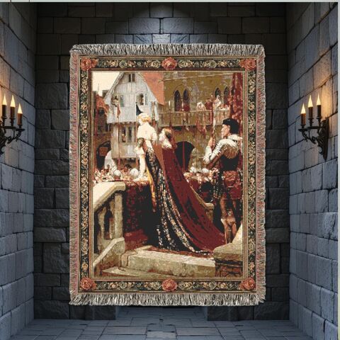 Medieval,Little,Prince,Tapestry,Woven,Blanket,Reproduction,Leightons,Painting,Wall,Hanging,Dark,Academia,Throw