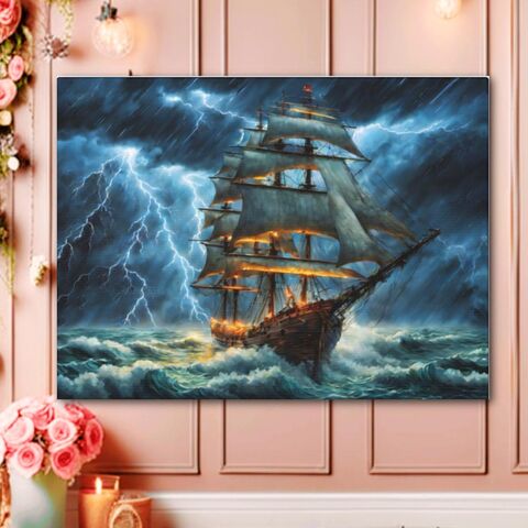 Storm,At,Sea,Oil,Painting,Canvas,Print,Nautical,Seascape,Ships,Wall,Art,Moody,Dark,Academia,Large,Size,Framed,dark_academia_decor,dark_academia_print,ship_painting,ship_print,storm_sea_painting,moody_painting,dark_ocean_painting,dark_ocean_art,moody_wall_art,victorian_wall_art,victorian_print,dark_academia_art,framed_print