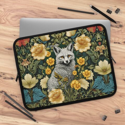Cottagecore,Laptop,Case,Art,Nouveau,William,Morris,Inspired,Silver,Gray,Fox,Forestcore,Sleeve,13,15,17,Inches,Ipad,Air,Macbook,william_morris,morris_laptop,fox_morris,fox_laptop_case,fox_laptop_sleeve,fox_laptop_cover,cottagecore_laptop,botanical_laptop,gift_for_her,gray_laptop_sleeve,ipad_cover,macbook_sleeve,valentines_gift