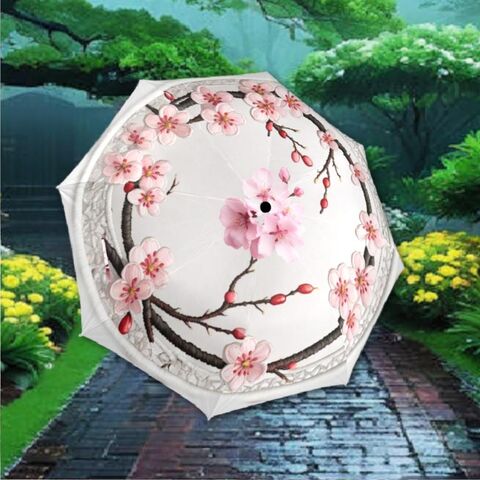 Sakura,Romantic,Umbrella,Victorian,Inspired,Pink,Flower,Parasol,Semi-Automatic,Waterproof,Foldable,pink_umbrella,rain_umbrella,unique_umbrella,uv_umbrella,sun_umbrella,victorian_umbrella,unique_gift,gift_for_her,flower_umbrella,boho_umbrella,cute_umbrella,sakura_umbrella,japanese_umbrella
