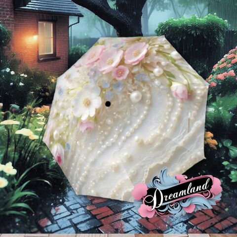 Romantic,Umbrella,Victorian,Inspired,Pink,Faux,Beaded,Parasol,Semi-Automatic,Waterproof,Foldable,pink_umbrella,rain_umbrella,unique_umbrella,uv_umbrella,sun_umbrella,victorian_umbrella,unique_gift,gift_for_her,flower_umbrella,boho_umbrella,cute_umbrella,pink_parasol,sakura_umbrella