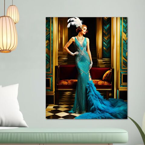 Showgirl,Canvas,Print,Art,Deco,Wall,Zeigfeld,Gatsby,GIrl,Portrait,1920s,Style,Home,Decor,Painting,art_deco_decor,art_deco_print,art_deco_painting,art_deco_framed,gatsby_girl_print,gatsby_girl_painting,retro_decor,retro_print,mid_century_decor,gift_for_her,art_deco_wall_art,christmas_gift,framed_wall_art