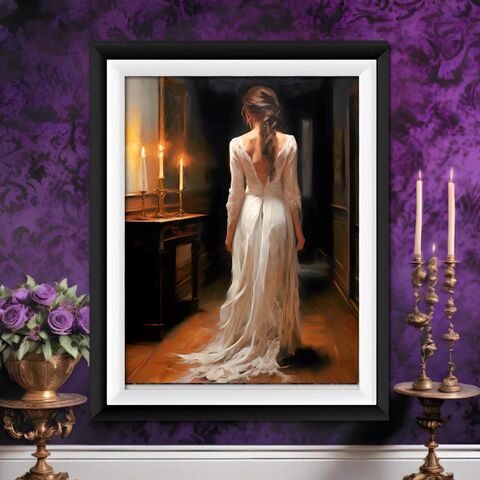Wall,Art,Oil,Painting,Print,Dark,Academia,Ghost,Wpman,Lady,In,White,Nocturne,Victorain,Moody,dark_academia_decor,dark_academia_print,dark_academia_art,halloween_decor,gothic_wall_art,gothic_print,gothic_painting,dark_moody_painting,victorian_painting,victorian_print,lady_white_painting,ghost_print,woman_white_print