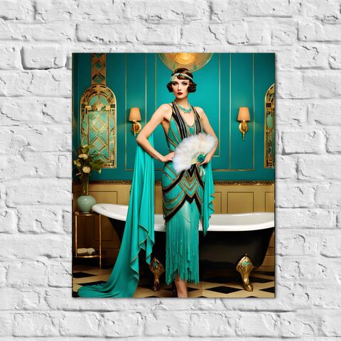 Art,Deco,Teal,Bathroom,Print,Gatsby,Girl,Poster,Retro,Powder,Room,Wall,1920s,Style,Home,Decor,art_deco_decor,art_deco_bathroom,art_deco_print,art_deco_poster,gatsby_decor,gatsby_bathroom,bathroom_wall_art,art_deco_wall_art,gift_for_her,christmas_gift,retro_decor,retro_print,retro_bathroom