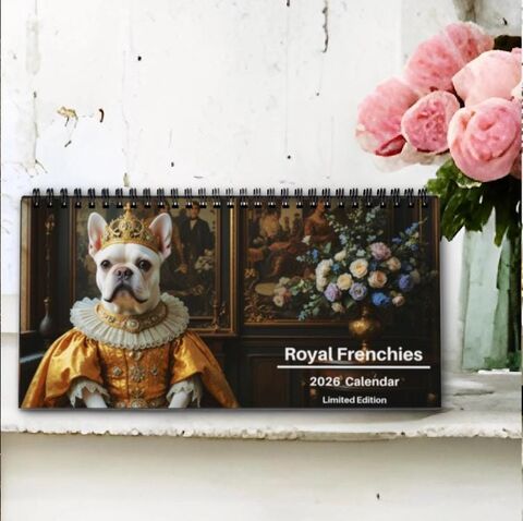 Royal,Frenchies,Desktop,2026,Calendar,Spiral,Cute,Dog,French,Bulldog,Animals,Desk,Office,Home,Decor,Planner,desk_calendar,gift_office,christmas_gift,office_calendar,2026_calendar,gift_for_her,office_decor,calendar_gift,cute_calendar,dog_gift,dog_calender,frenchie_dog,pet_calendar