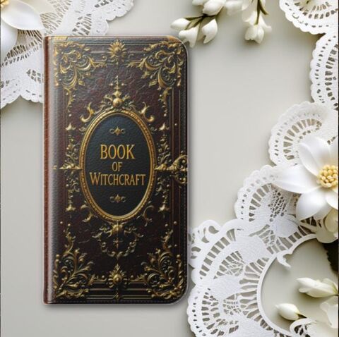 Book,Of,Witchcraft,Phone,Case,Wallet,Witchy,Dark,Academia,Flip,Card,Fits,iphone,16,15,14,Galaxy,S25,And,More