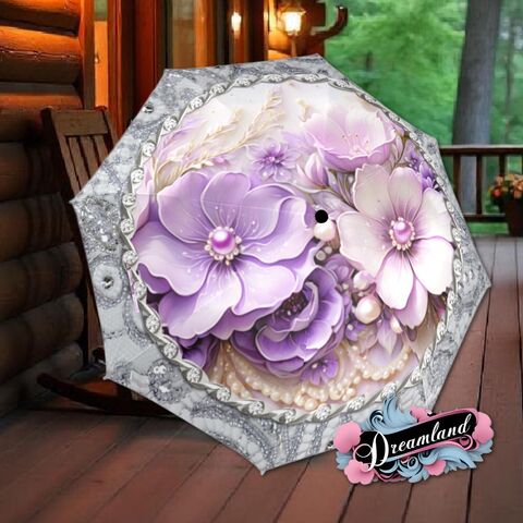 Purple,Silver,Gray,Floral,Unique,Umbrella,Art,Nouveau,Style,Printed,Faux,Flower,Lace,Parasol,Semi-Automatic,Waterproof,Foldable,rain_umbrella,sun_umbrella,uv_umbrella,travel_umbrella,unique_umbrella,gift_for_her,cute_umbrella,flower_umbrella,sun_parasol,japanese_umbrella,white_umbrella,silver_umbrella,purple_umbrella