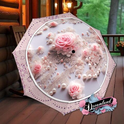 Floral,Unique,Pink,Umbrella,Art,Nouveau,Style,Printed,Faux,Flower,Lace,Parasol,Semi-Automatic,Waterproof,Foldable,rain_umbrella,sun_umbrella,uv_umbrella,travel_umbrella,unique_umbrella,gift_for_her,cute_umbrella,flower_umbrella,sun_parasol,japanese_umbrella,white_umbrella,pink_umbrella,pink_parasol