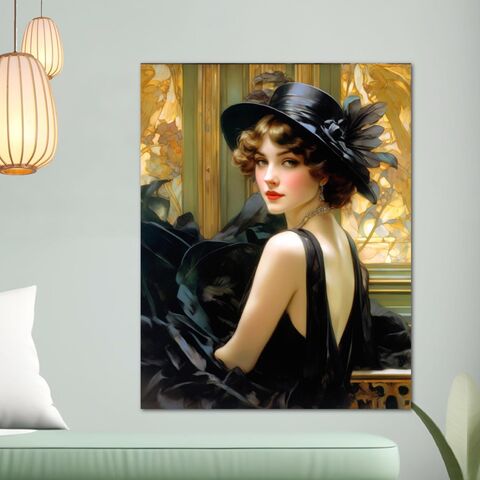 Art,Deco,Canvas,Print,Wall,Showgirl,Zeigfeld,Gatsby,GIrl,Portrait,1920s,Style,Home,Decor,Painting,art_deco_decor,art_deco_print,art_deco_painting,art_deco_framed,gatsby_girl_print,gatsby_girl_painting,retro_decor,retro_print,framed_wall_art,mid_century_decor,gift_for_her,christmas_gift,art_deco_wall_art