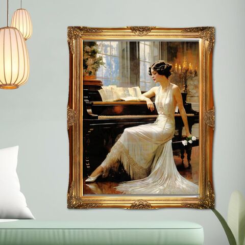 Art,Deco,Oil,Painting,Print,Lady,In,White,At,Piano,Gatsby,Girl,Retro,Poster,1920s,Elegant,Flapper,Wall,victorian_painting,art_deco_print,art_deco_wall_art,art_deco_painting,gatsby_girl_print,gatsby_girl_poster,art_deco_poster,retro_wall_art,retro_print,retro_poster,dark_academia,gift_for_her,christmas_gift