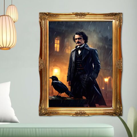 Edgar,Allan,Poe,Oil,Painting,Print,Raven,Dark,Academia,Nocturne,Victorain,Moody,Wall,Art,dark_academia_decor,dark_academia_print,dark_academia_art,edgar_poe_raven,edgar_poe_print,halloween_decor,halloween_print,gothic_wall_art,gothic_print,gothic_painting,poe_painting,dark_moody_painting,victorian_painting