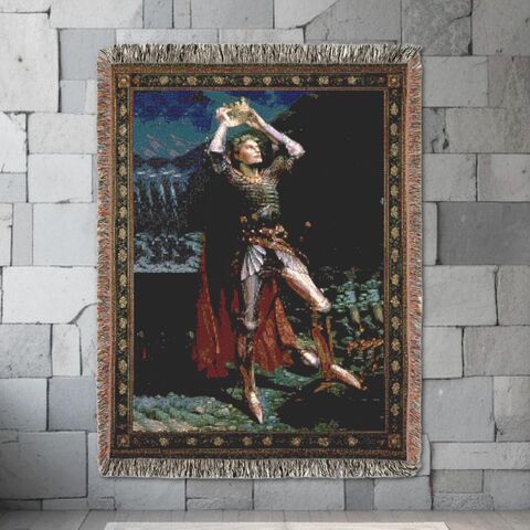 Medieval,King,Arthur,Tapestry,Woven,Blanket,Camelot,Knight,Charles,Ernest,Butler,Wall,Hanging,DarkThrow,Art,Decor,medieval_tapestry,wall_tapestry,woven_tapestry,woven_blanket,woven_throw,knight_tapestry,medieval_wall,medieval_decor,medieval_throw,Charles_Butler,king_arthur_tapestry,king_wall_art,king_arthur_painting