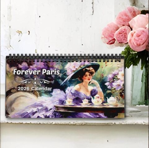 Paris,Desktop,2026,Calendar,Spiral,Watercolor,Harrison,Fisher,Inspired,Desk,Office,Home,Decor,Planner,desk_calendar,gift_office,christmas_gift,office_calendar,2026_calendar,harrison_fisher,illustrated_calendar,retro_calendar,watercolor_calendar,paris_calendar,gift_for_her,office_decor,calendar_gift