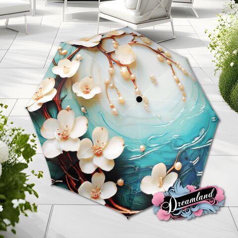 Sakura,Flower,Umbrella,Art,Nouveau,Asian,Style,Printed,Faux,Floral,Beads,Parasol,Semi-Automatic,Waterproof,Foldable,rain_umbrella,sun_umbrella,uv_umbrella,travel_umbrella,unique_umbrella,gift_for_her,cute_umbrella,flower_umbrella,sun_parasol,japanese_umbrella,valentines_gift,pink_umbrella,sakura_umbrella