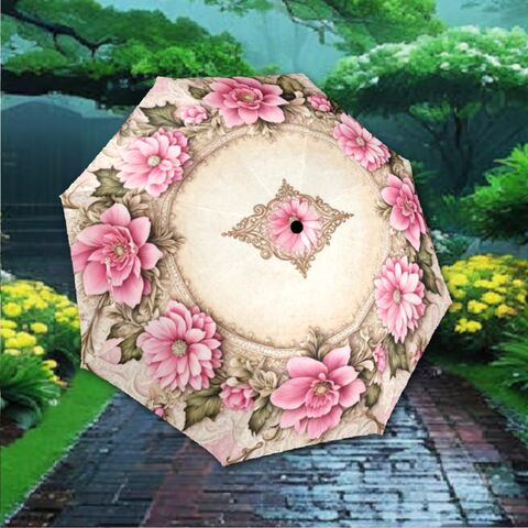 Pink,Romantic,Umbrella,Victorian,Inspired,Faux,Beaded,Parasol,Semi-Automatic,Waterproof,Foldable,pink_umbrella,rain_umbrella,unique_umbrella,uv_umbrella,sun_umbrella,victorian_umbrella,unique_gift,gift_for_her,flower_umbrella,pink_parasol,boho_umbrella,cute_umbrella