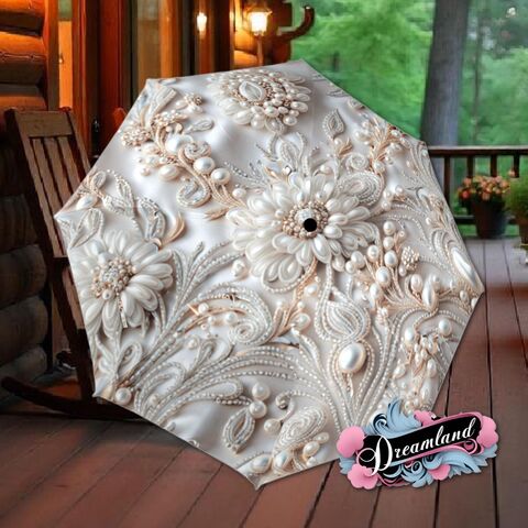 Silver,Gray,Umbrella,Romantic,Flower,Floral,Art,Nouveau,Style,Printed,Faux,Beads,Parasol,Semi-Automatic,Waterproof,Foldable,rain_umbrella,sun_umbrella,uv_umbrella,travel_umbrella,unique_umbrella,gift_for_her,cute_umbrella,flower_umbrella,sun_parasol,japanese_umbrella,valentines_gift,silver_parasol,gray_umbrella