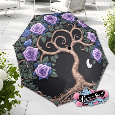 Purple,Boho,Unique,Umbrella,Tree,Of,Life,Rose,Flower,Art,Nouveau,Style,Printed,Faux,Floral,Parasol,Semi-Automatic,Waterproof,Foldable,rain_umbrella,sun_umbrella,uv_umbrella,travel_umbrella,unique_umbrella,gift_for_her,cute_umbrella,flower_umbrella,sun_parasol,japanese_umbrella,valentines_gift,purple_umbrella,boho_umbrella