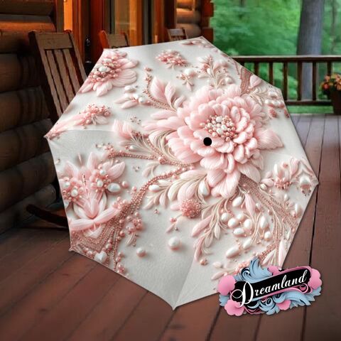 Umbrella,Romantic,Pink,Flower,Floral,Art,Nouveau,Style,Printed,Faux,Lace,Parasol,Semi-Automatic,Waterproof,Foldable,rain_umbrella,sun_umbrella,uv_umbrella,travel_umbrella,unique_umbrella,gift_for_her,cute_umbrella,flower_umbrella,sun_parasol,japanese_umbrella,valentines_gift,pink_umbrella,pink_parasol