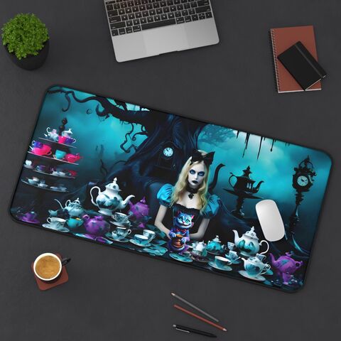 Dark,Alice,Desk,Mat,Large,Mouse,Pad,Gothic,Witchy,Academia,Aesthetic,Tea,Party,Adventure,Mouse_pad,Mousepad,desk_mat,gothic_mouse_pad,gothic_desk_mat,gaming_desk_mat,office_gift,gaming_gift,alice_mouse_pad,alice_desk_mat,alice_mousepad,dark_academia,valentines_gift