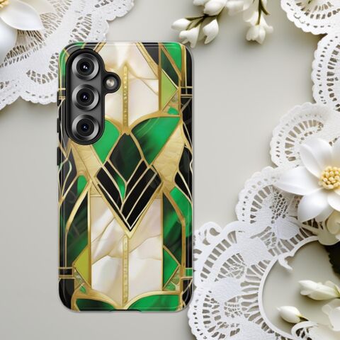 Green,Gatsby,Art,Deco,Tough,Phone,Case,Black,Gold,Faux,Stained,Glass,iPhone,16,15,14,13,12,11,Galaxy,S24,S23,S22,And,More,stained_phone,stained_iphone,dragonfly_iphone,iphone_16,iphone_15,iphone_14,s24_case,s23_case,glass_iphone,art_deco_phone,deco_iphone,glass_csse,gatsby_iphone