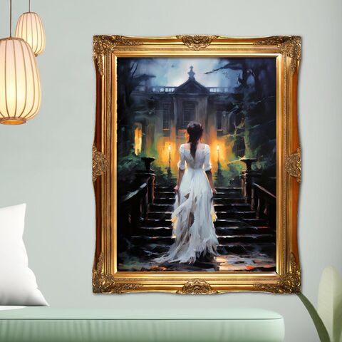 Lady,In,White,Print,Dark,Academia,Oil,Painting,Nocturne,Girl,Ghost,At,Haunted,House,Victorain,Moody,Wall,Art,hallween_decor,halloween_art,halloween_print,dark_academia_decor,dark_academia_print,dark_academia_art,dark_academia,gothic_wall_art,gothic_painting,ghost_print,ghost_painting,lady_white_print,lady_white_painting