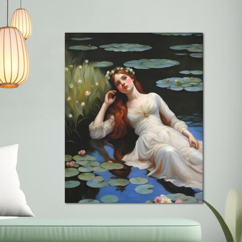 Ophelia,Dark,Academia,Print,Victorian,Moody,Oil,Painting,Wall,Art,Decor,Gothic,Lady,In,Lake,Large,Size,Framed,Canvas,ophelia_print,ophelia_painting,ophelia_framed,lady_lake_print,dark_academia_art,dark_academia_decor,dark_academia_print,victorain_print,victgrian_painting,dark_moody_print,dark_moody_painting,lady_lake_painting,framed_print
