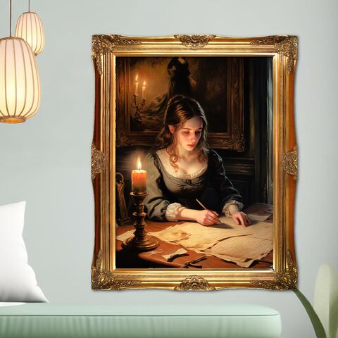 Dark,Academia,Print,Oil,Painting,Nocturne,Girl,Writing,In,Library,Victorain,Moody,Wall,Art,dark_academia_art,dark_academia_decor,dark_academia_print,gothic_academia_art,dark_moody_painting,gothic_art_painting,library_painting,victorian_art,gothic_print,dark_painting,gothic_decor,victorian_wall_art,moody_print