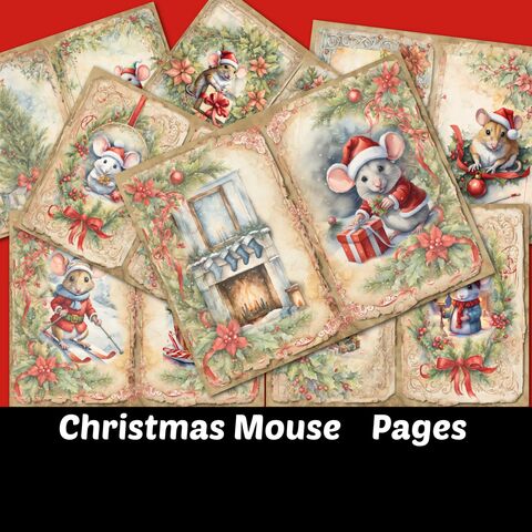 Christmas,Mouse,Journal,Pages,Shabby,Holiday,Printable,Junk,Kit,Vintage,Ephemera,Paper,Digital,Download,ephemera_journal,junk_journal,journal_pages,lined_pages,printable_pages,journal_kit,journal_supplies,victorian_journal,shabby_journal,gingerbread_journal,christmas_journal,holiday_journal,santa_journal