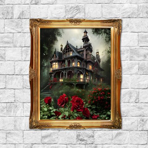 Haunted,Gothic,House,Painting,Wall,Art,Digital,Printable,Vintage,Dark,Moody,Print,Download,scrapbooking_image,printable_download,digital_print,printable_art,vintage_painting,gothic_poster,gothic_wall_art,gothic_painting,gothic_wall_decor,gothic_decor,haunted_house_print,haunted_house_decor,victorian_gothic_art