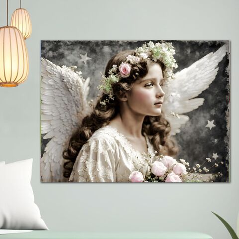 Angel,Canvas,Print,Celestail,Wall,Art,Edwardian,Victorian,Vintage,Style,Home,Decor,Painting,retro_decor,retro_print,gift_for_her,framed_wall_art,christmas_gift,angel_print,angel_painting,angel_wall_art,victorian_print,victorian_wall_art,victorian_painting,celestial_prin,celestial_print