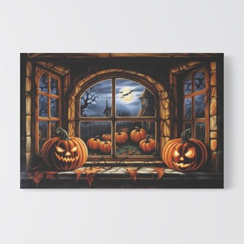 Pumpkins,Jack,O,Lantern,In,Window,Halloween,Art,Print,Canvas,Dark,Academia,Decor,Painting,Horror,Scary,oil_painting,halloween_decor,Dark_Academia,pumpkin_wall_art,halloween_print,jack_o_lantern,gothic_painting,gothic_wall_art,pumpkin_decor,gothic_decor,canvas_wall_art,victorian_wall_art,scary_painting