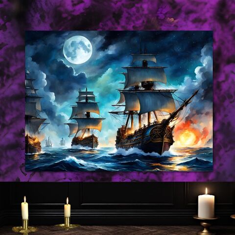 Battle,Of,The,Sea,Oil,Painting,Canvas,Print,Nautical,Seascape,Ships,Wall,Art,Moody,Dark,Academia,Large,Size,Framed,ship_print,ship_painting,framed_ship_wall_art,framed_ship_painting,pirate_ship_print,pirate_ship_painting,moody_nautical,moody_painting,sea_painting,sea_wall_art,sea_print,dark_academia_decor,academia_painting