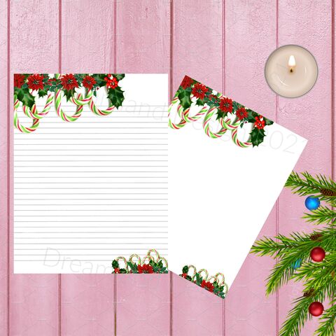 Printable,Christmas,Candy,Cane,Stationary,Blank,Writing,Paper,Red,White,Holiday,Floral,Lined,Note,Book,Flower,Watercolor,Roses,digital_download,junk_journal,blank_pages,journal_pages,lined_pages,writing_paper,digital_paper,christmas_paper,stationary_christmas,lined_paper,stationary,printable_stationary,floral_paper