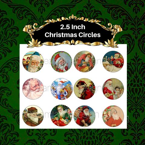 Retro,Vintage,Santa,Christmas,Circles,Printable,For,2.5,Inch,Tags,Cupcake,Toppers,Party,Supplies,Ornaments,Scrapbooking,Digital,Download,digital_download,vintage_clip_art,vintage_christmas,christmas_tags,christmas_ornaments,retro_christmas,2_inch_circle,collage_christmas,retro_printable,printable_christmas,santa_printable,santa_clip_art,gift_tag