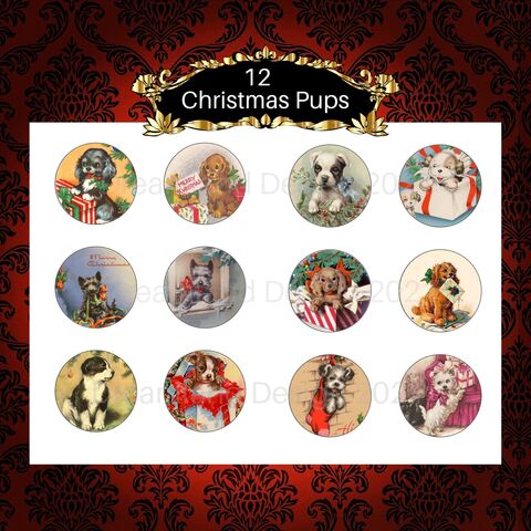 Vintage,Puppies,Christmas,Circles,Retro,Printable,For,2.5,Inch,Tags,Cupcake,Toppers,Party,Supplies,Ornaments,Scrapbooking,Digital,Download,vintage_printable,vintage_clip_art,vintage_christmas,christmas_tags,christmas_ornaments,retro_christmas,2_inch_circle,retro_printable,printable_christmas,dog_clip_art,puppy_printable,dog_printable,gift_tag
