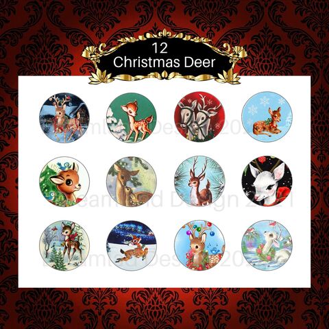 Retro,Reindeer,Vintage,Christmas,Circles,Printable,For,2.5,Inch,Tags,Cupcake,Toppers,Party,Supplies,Ornaments,Scrapbooking,Digital,Download,vintage_printable,vintage_clip_art,vintage_christmas,christmas_tags,christmas_ornaments,retro_christmas,2_inch_circle,collage_christmas,retro_printable,printable_christmas,printable_tag,reindeer_clip_art,reindeer