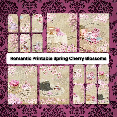 Printable,Vintage,Spring,Romantic,cherry,Blossoms,Ephemera,Tags,Junk,Journal,Cards,Digital,Download,Supply,Botanical,Tag,Card,Kit,printable_tags,digital_download,Ephemera_vintage,junk_journal,vintage_tags,journal_kit,vintage_tag,flower_tags,vintage_flower,spring_clip_art,journal_cards,inspirational_quote