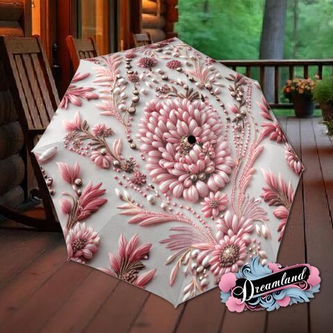 Pink,Boho,Umbrella,Flower,Floral,Victorian,Style,Printed,Faux,Lace,Beads,Parasol,Semi-Automatic,Waterproof,Foldable,rain_umbrella,sun_umbrella,uv_umbrella,blue_umbrella,stained_umbrella,travel_umbrella,unique_umbrella,gift_for_her,cute_umbrella,flower_umbrella,sun_parasol,japanese_umbrella,pink_umbrella