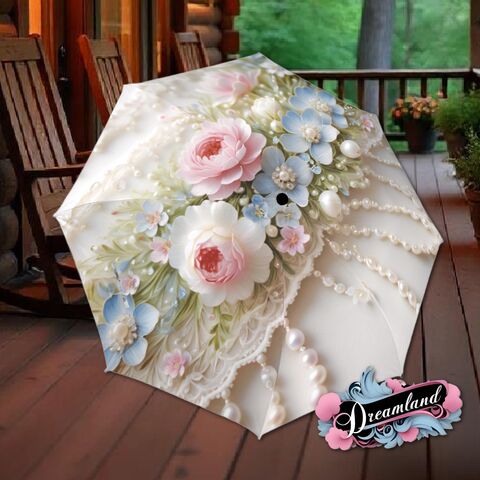Blue,Pink,Rose,Umbrella,Flower,Floral,Victorian,Style,Printed,Faux,Lsce,Parasol,Semi-Automatic,Waterproof,Foldable,rain_umbrella,sun_umbrella,uv_umbrella,blue_umbrella,stained_umbrella,travel_umbrella,unique_umbrella,gift_for_her,cute_umbrella,flower_umbrella,sun_parasol,japanese_umbrella,pink_umbrella