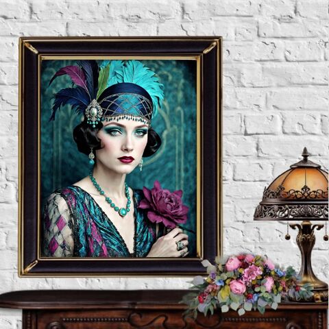 Retro,Flapper,Art,Deco,Wall,Painting,Print,Gatsby,Old,Hollywood,Girl,Glamour,Poster,1920s,art_deco_print,art_deco_wall_art,art_deco_painting,gatsby_girl_print,gatsby_girl_poster,art_deco_poster,retro_wall_art,retro_print,retro_poster,gift_for_her,flapper_print,art_deco_decor,bathroom_art