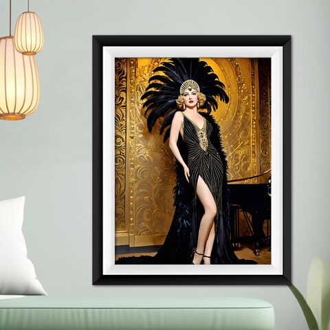 Golden,Zeigfeld,Girl,Print,Art,Deco,Lounge,Flapper,Poster,Gatsby,Portrait,1920s,Style,Woman,Wall,Home,Decor,art_deco_decor,art_deco_print,art_deco_poster,art_deco_wall_art,art_deco_painting,gatsby_decor,gatsby_girl_print,gatsby_girl_poster,retro_poster,retro_print,lounge_print,speakeasy_print,gift_for_her