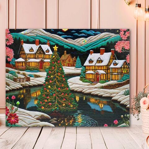 William,Morris,Inspired,Christmas,Village,Jigsaw,Puzzle,Folk,Art,Nouveau,Faux,Embroidered,(110,,252,,520,,1014-piece),william_morris,christmas_puzzle,wooden_puzzle,adult_puzzle,christmas_gift,folk_art_puzzle,wooden_jigsaw,gift_for_her,500_puzzle,old_puzzle,morris_puzzle